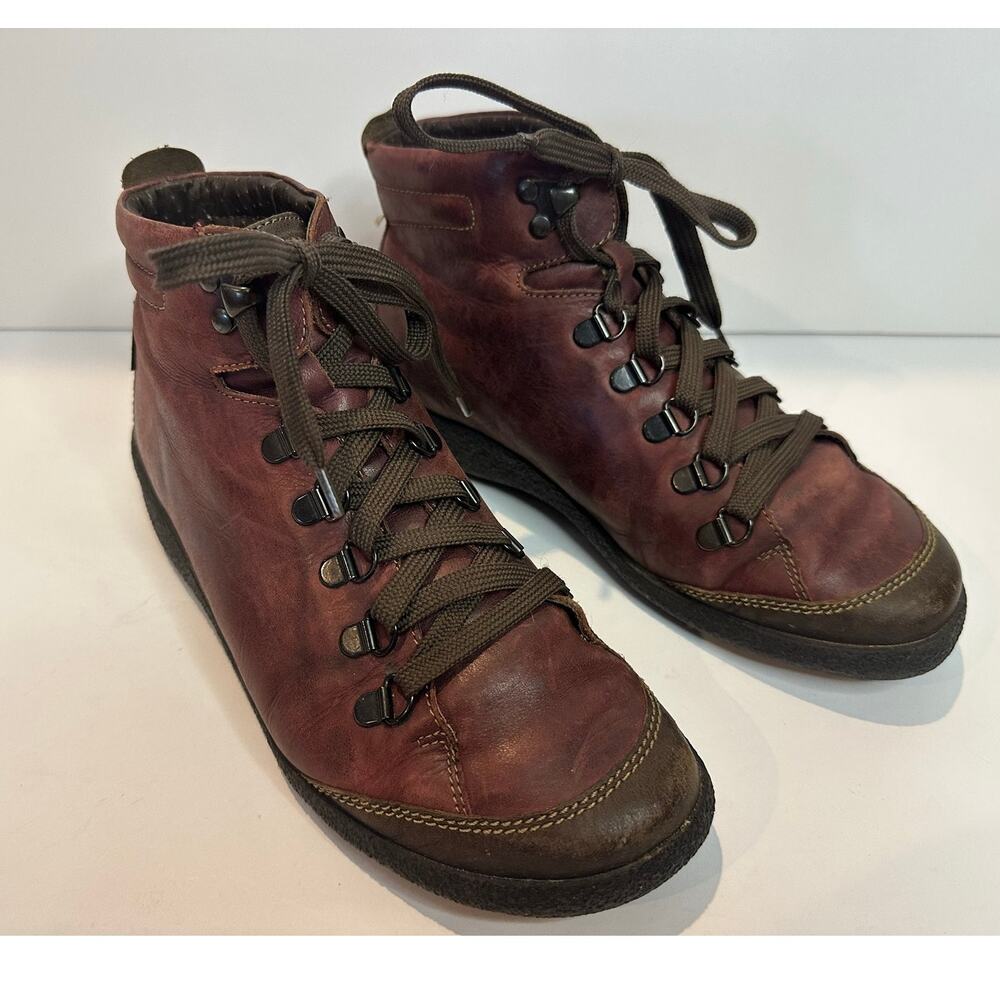 Mephisto MOBILS Women's Leather Comfort Ankle Boots Burgundy Size 7
